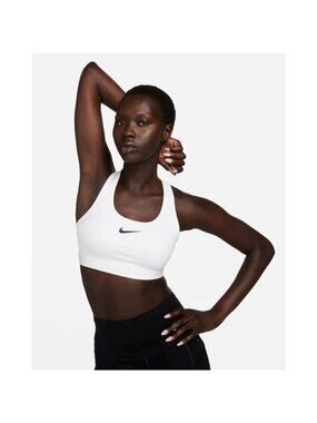 Nike Women's Swoosh Padded Sports Bra - White  MEDIUM